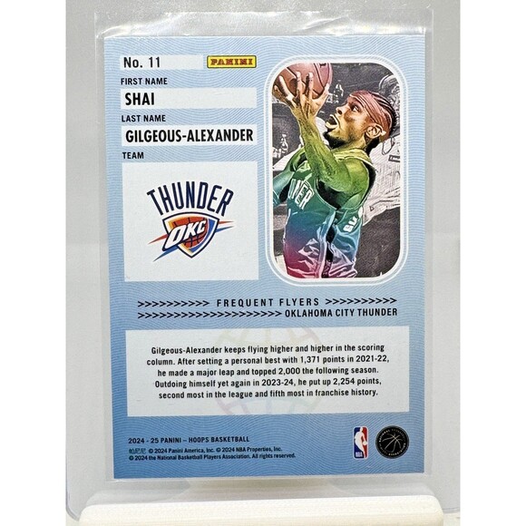 Shai Gilgeous-Alexa nder - 2024-25 Panini NBA Hoops Frequent Flyers #11 - Picture 2 of 2